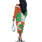 Personalized Niger Off The Shoulder Long Sleeve Dress Dama Gazelle Waving Flag Funny Style