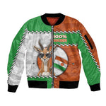 Personalized Niger Sleeve Zip Bomber Jacket Dama Gazelle Waving Flag Funny Style