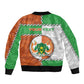Personalized Niger Sleeve Zip Bomber Jacket Dama Gazelle Waving Flag Funny Style