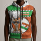 Personalized Niger Sleeveless Zip Hoodie Dama Gazelle Waving Flag Funny Style