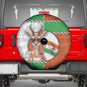 Niger Spare Tire Cover Dama Gazelle Waving Flag Funny Style