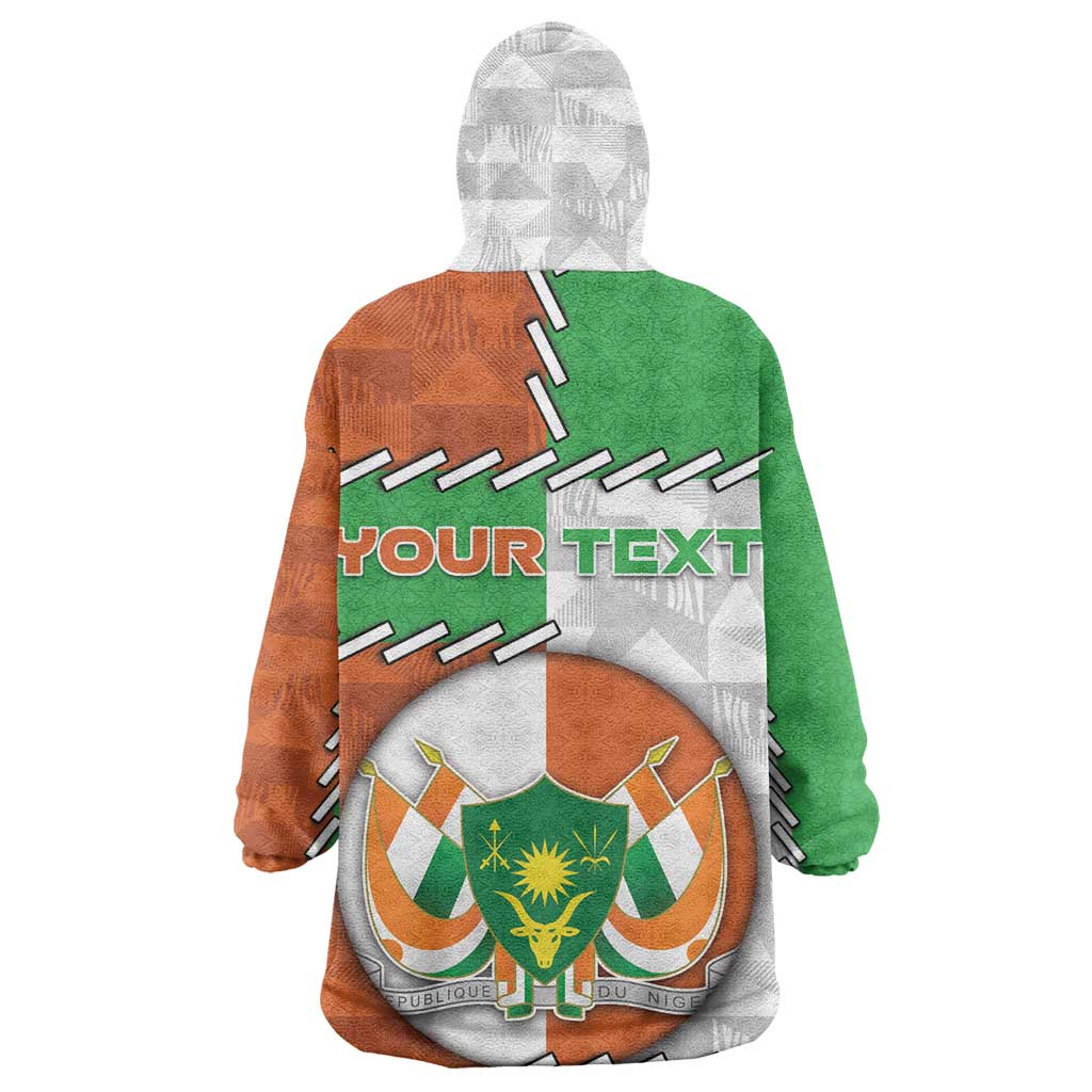 Personalized Niger Wearable Blanket Hoodie Dama Gazelle Waving Flag Funny Style