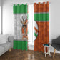 Niger Window Curtain Dama Gazelle Waving Flag Funny Style