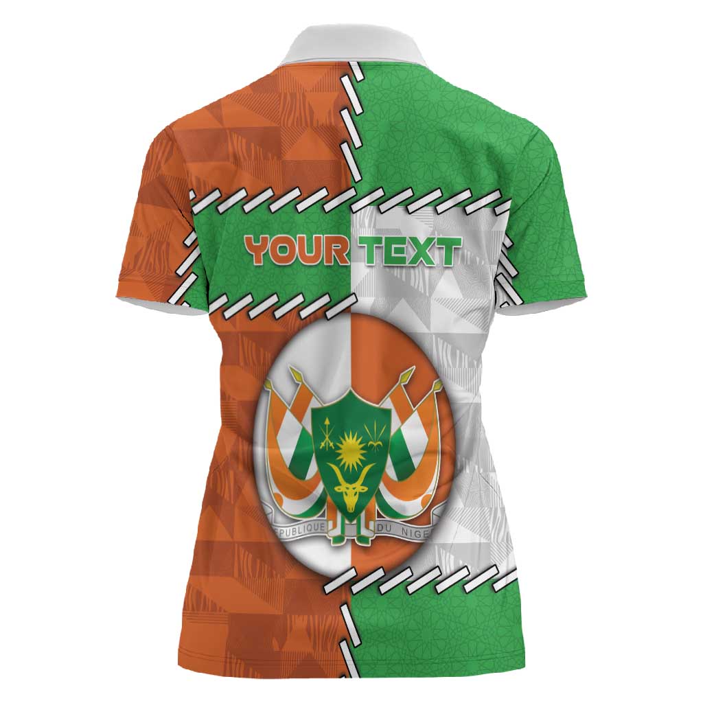 Personalized Niger Women Polo Shirt Dama Gazelle Waving Flag Funny Style