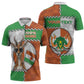 Personalized Niger Zipper Polo Shirt Dama Gazelle Waving Flag Funny Style
