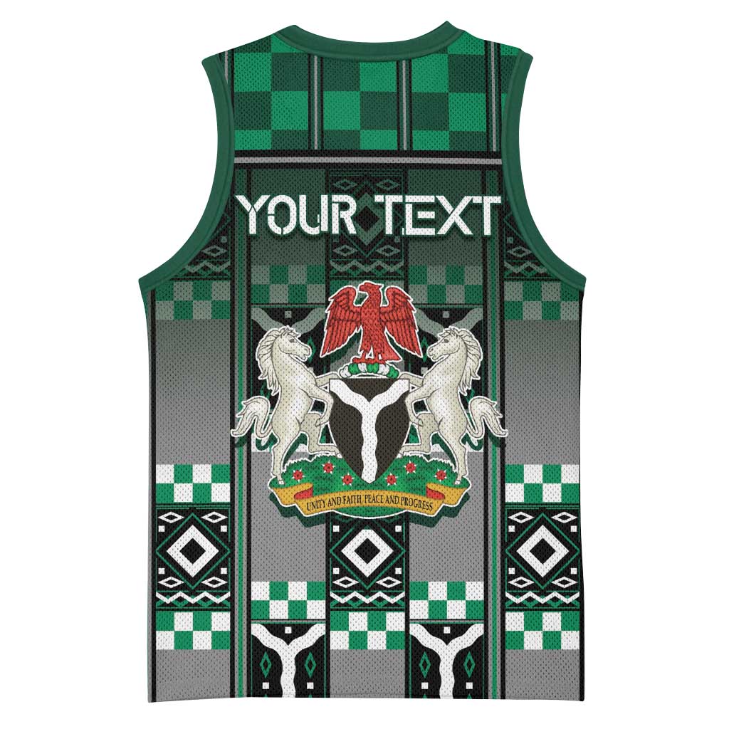 Personalized Nigeria Basketball Jersey Eagle With Tribal Patterns