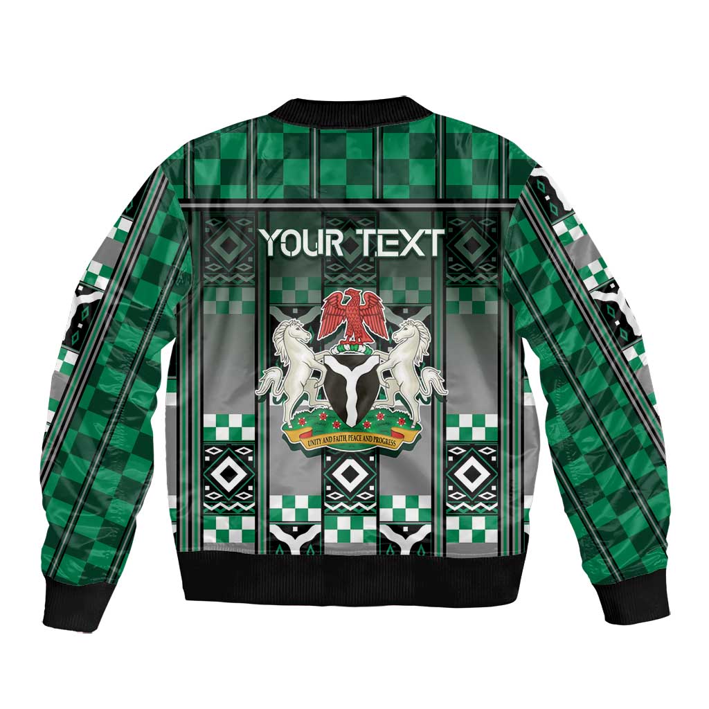 Personalized Nigeria Bomber Jacket Eagle With Tribal Patterns