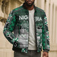 Personalized Nigeria Bomber Puffer Jacket Eagle With Tribal Patterns