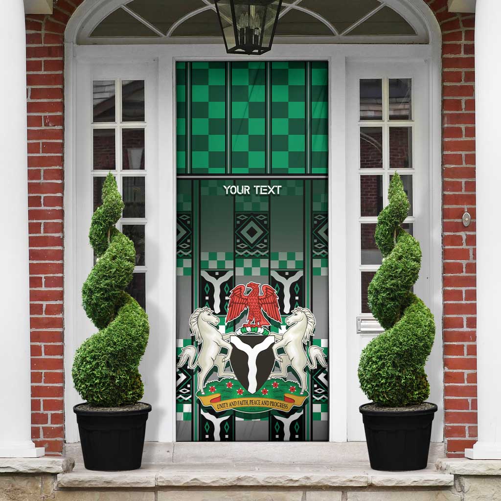 Personalized Nigeria Door Cover Eagle With Tribal Patterns