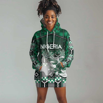 Personalized Nigeria Hoodie Dress Eagle With Tribal Patterns