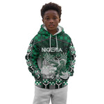 Personalized Nigeria Kid Hoodie Eagle With Tribal Patterns