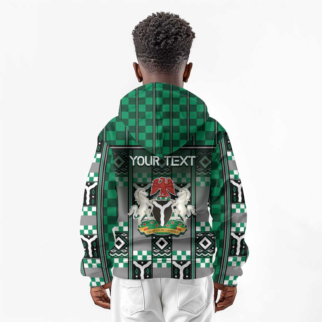 Personalized Nigeria Kid Hoodie Eagle With Tribal Patterns