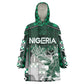 Personalized Nigeria Kid Wearable Blanket Hoodie Eagle With Tribal Patterns