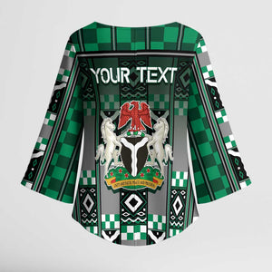 Personalized Nigeria Kimono Sleeve Blouse Eagle With Tribal Patterns