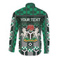Personalized Nigeria Long Sleeve Button Shirt Eagle With Tribal Patterns