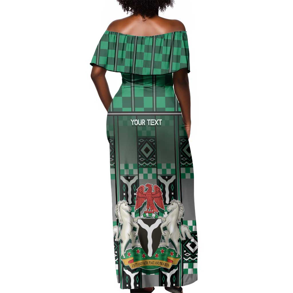 Personalized Nigeria Off Shoulder Maxi Dress Eagle With Tribal Patterns