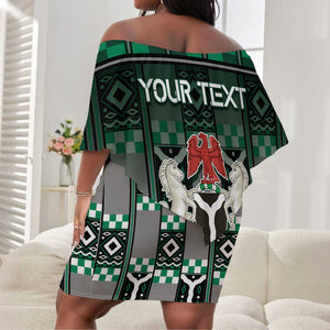 Personalized Nigeria Off Shoulder Short Dress Eagle With Tribal Patterns
