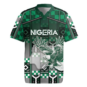 Personalized Nigeria Rugby Jersey Eagle With Tribal Patterns
