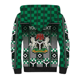Personalized Nigeria Sherpa Hoodie Eagle With Tribal Patterns