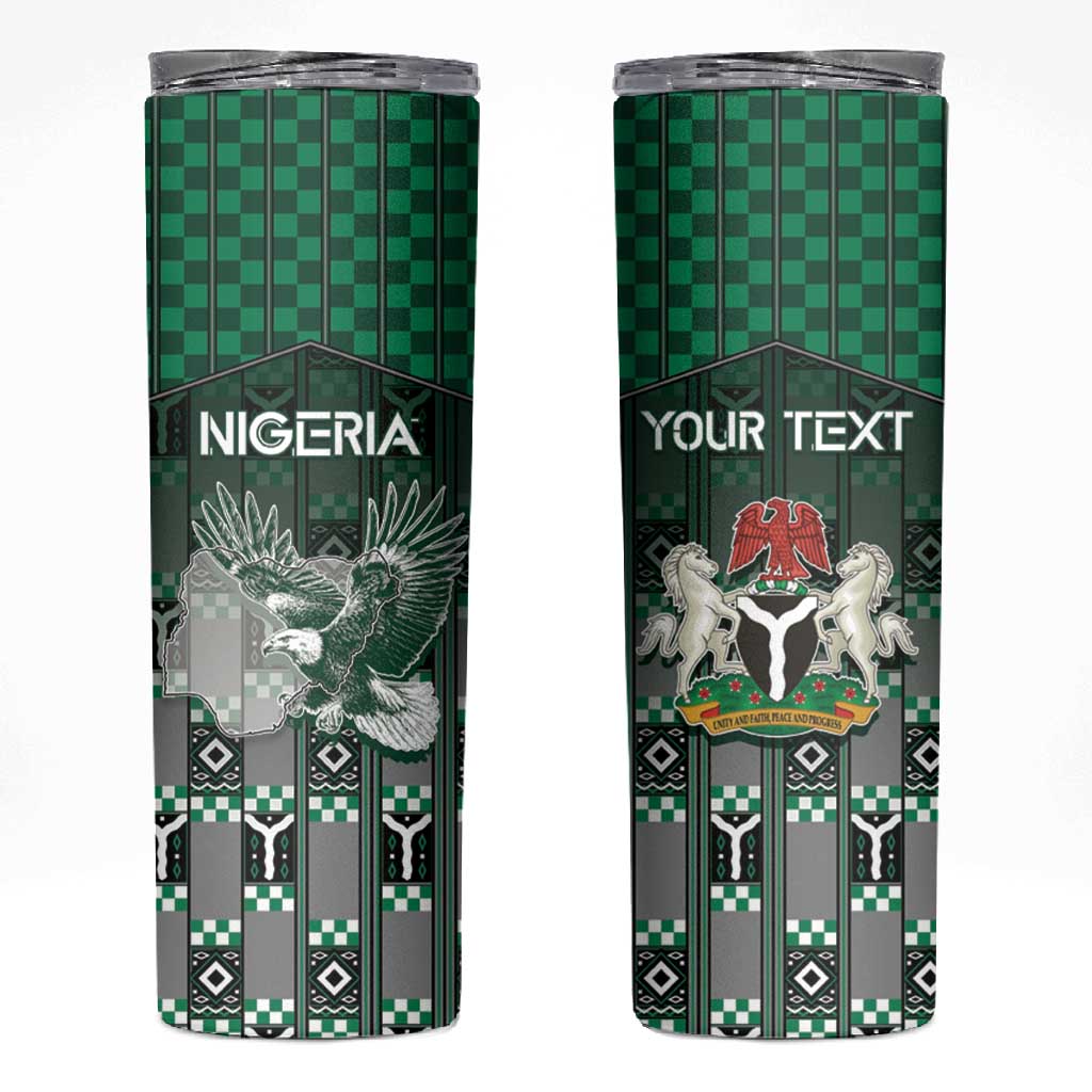 Personalized Nigeria Skinny Tumbler Eagle With Tribal Patterns