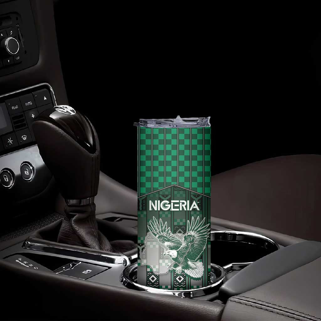 Personalized Nigeria Skinny Tumbler Eagle With Tribal Patterns