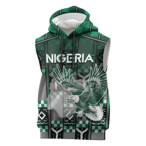 Personalized Nigeria Sleeveless Hoodie Eagle With Tribal Patterns