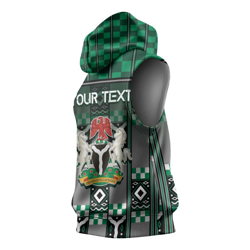Personalized Nigeria Sleeveless Hoodie Eagle With Tribal Patterns
