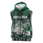 Personalized Nigeria Sleeveless Zip Hoodie Eagle With Tribal Patterns
