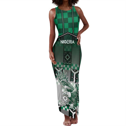 Personalized Nigeria Tank Maxi Dress Eagle With Tribal Patterns