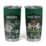 Personalized Nigeria Tumbler Cup Eagle With Tribal Patterns