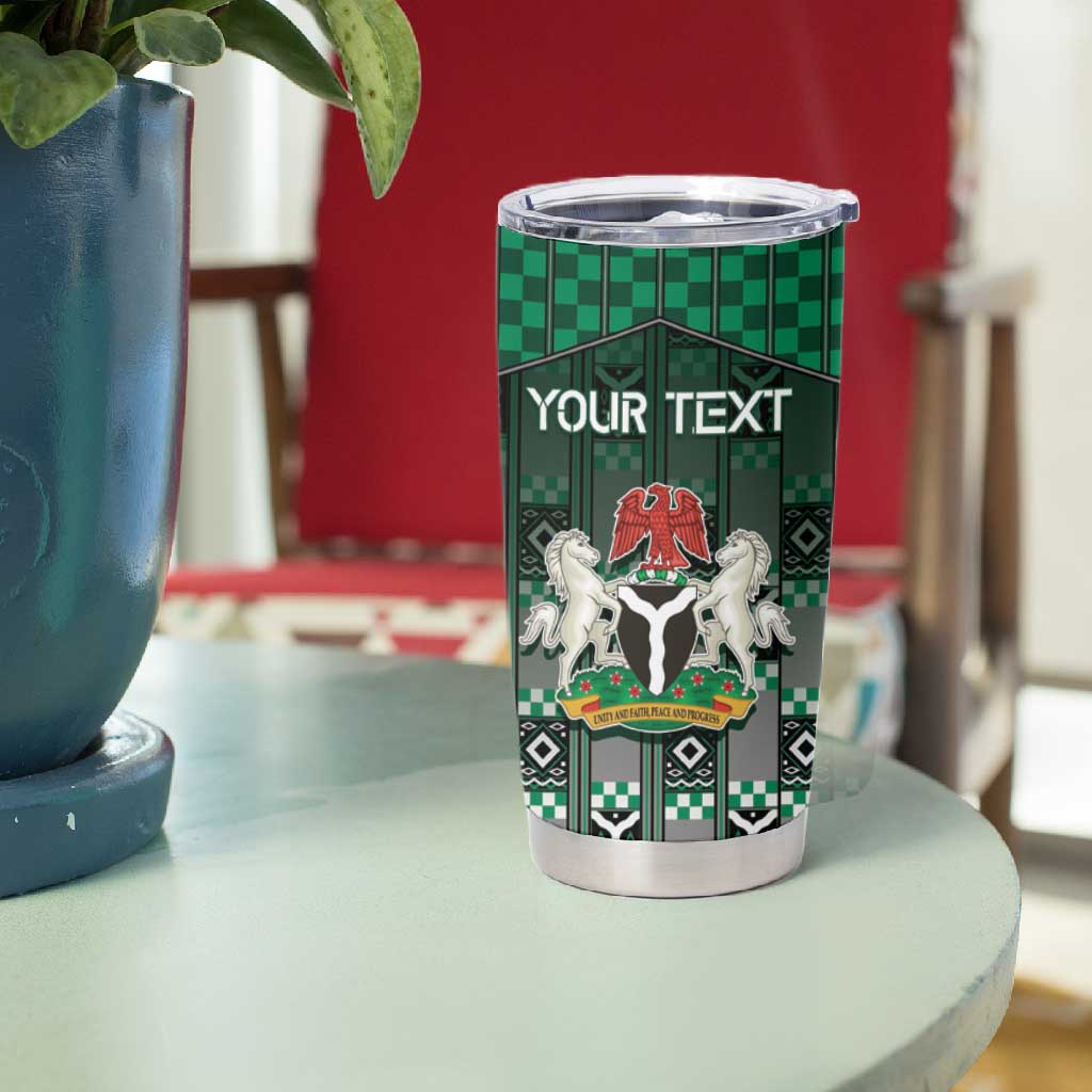 Personalized Nigeria Tumbler Cup Eagle With Tribal Patterns