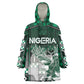 Personalized Nigeria Wearable Blanket Hoodie Eagle With Tribal Patterns