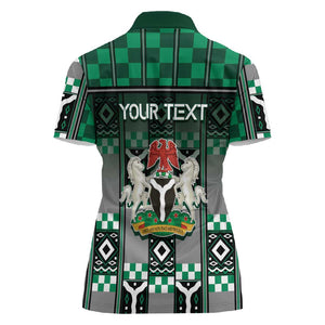 Personalized Nigeria Women Polo Shirt Eagle With Tribal Patterns