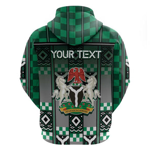 Personalized Nigeria Zip Hoodie Eagle With Tribal Patterns