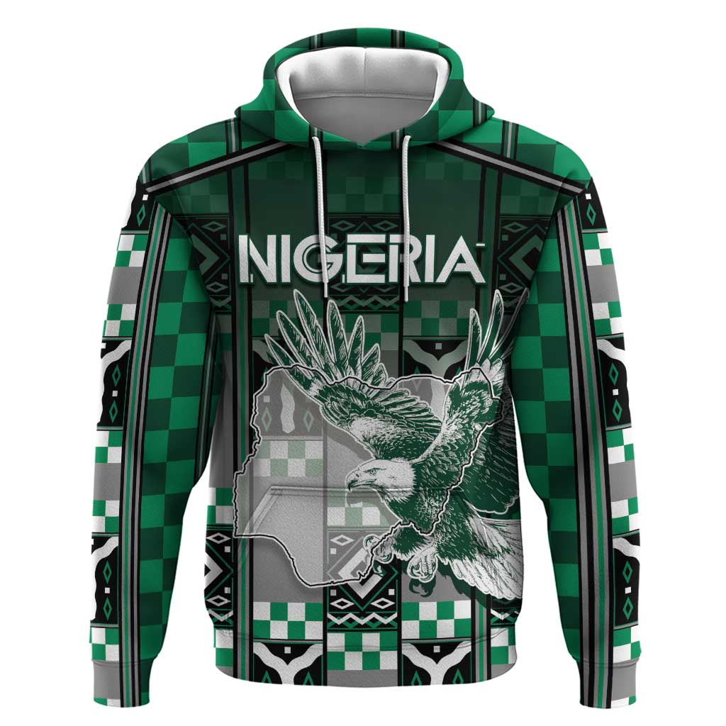Personalized Nigeria Zip Hoodie Eagle With Tribal Patterns