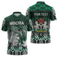 Personalized Nigeria Zipper Polo Shirt Eagle With Tribal Patterns