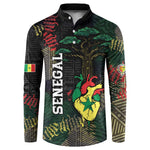 Personalized Senegal Button Sweatshirt Heart Baobab Art Grunge Style