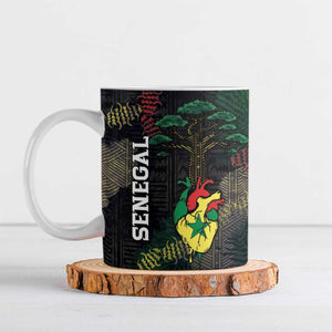 Personalized Senegal Ceramic Mug Heart Baobab Art Grunge Style