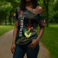 Personalized Senegal Cross Shoulder Shirt Heart Baobab Art Grunge Style