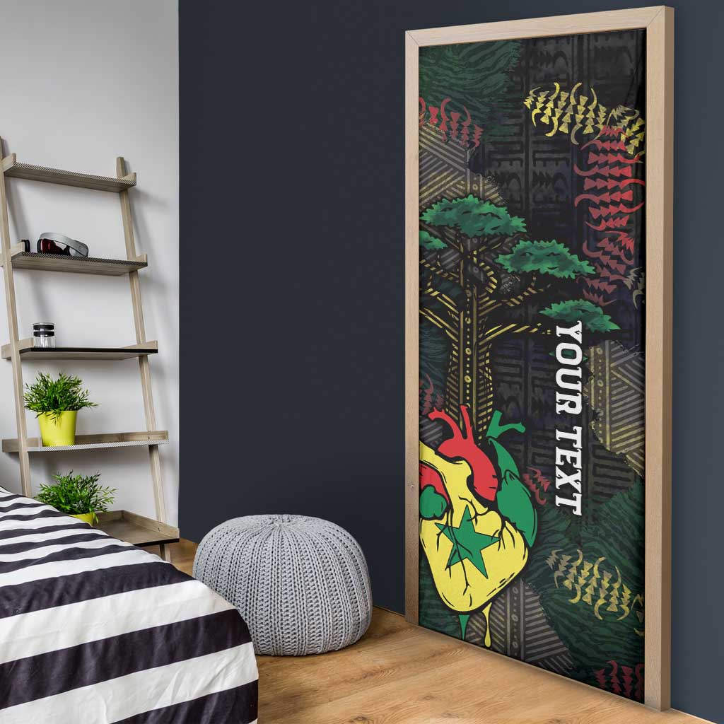 Personalized Senegal Door Cover Heart Baobab Art Grunge Style