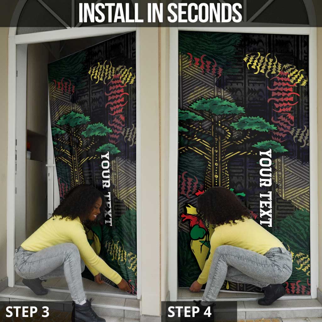 Personalized Senegal Door Cover Heart Baobab Art Grunge Style