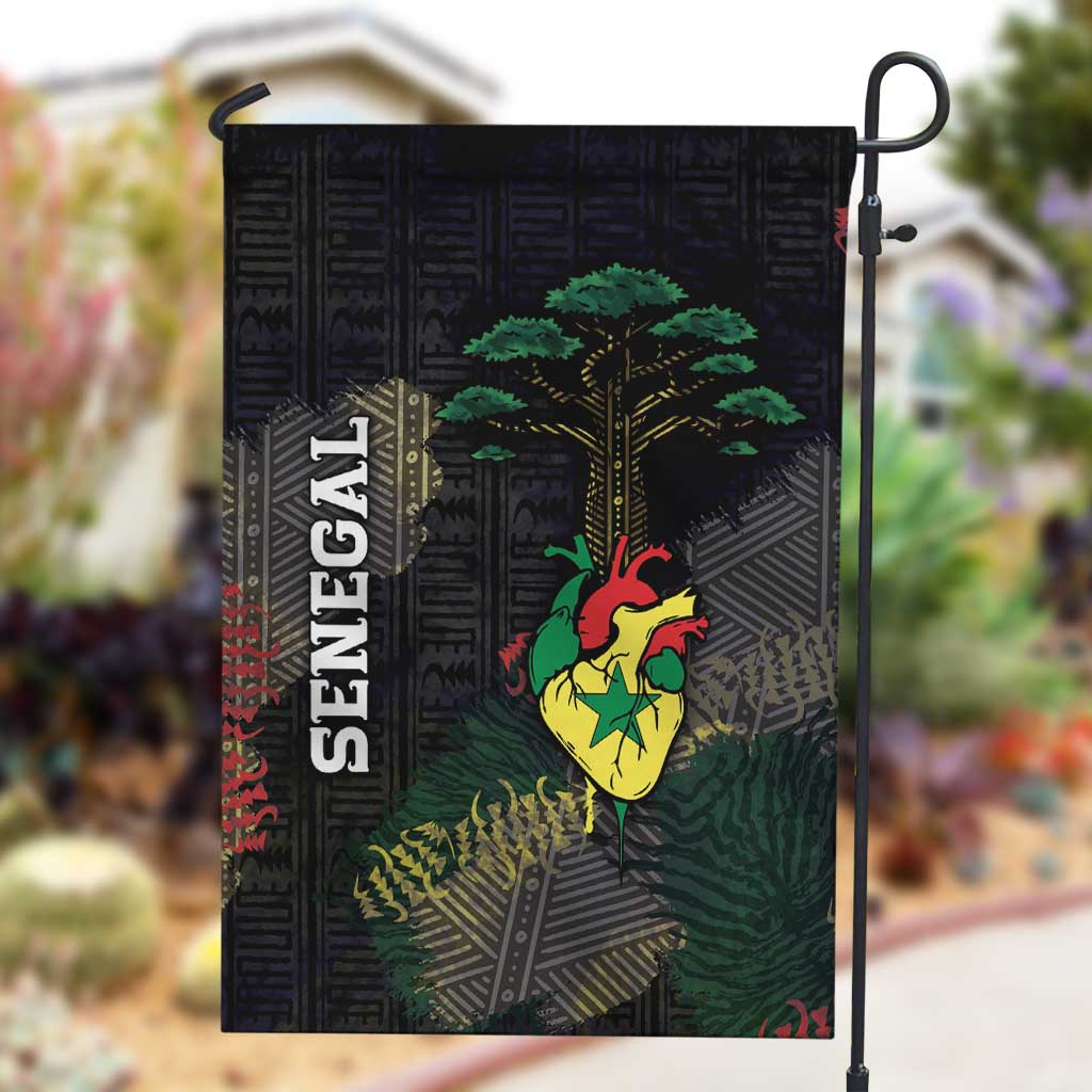 Senegal Garden Flag Heart Baobab Art Grunge Style