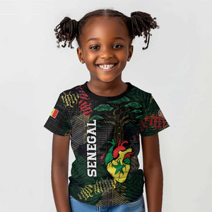Personalized Senegal Kid T shirt Heart Baobab Art Grunge Style