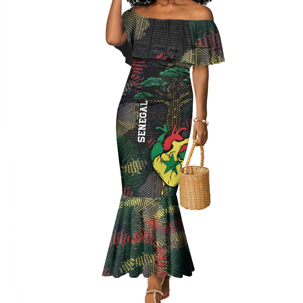 Personalized Senegal Mermaid Dress Heart Baobab Art Grunge Style