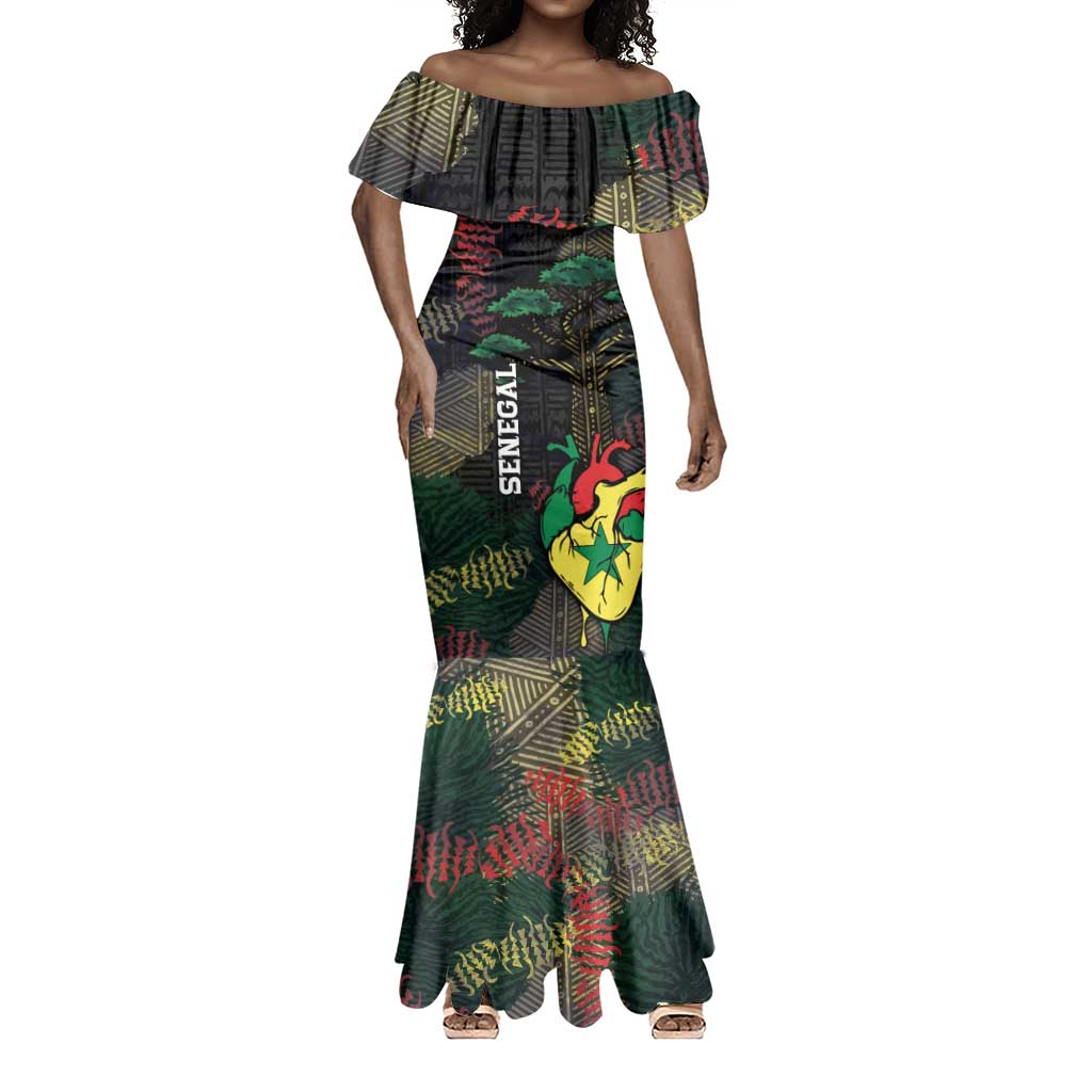 Personalized Senegal Mermaid Dress Heart Baobab Art Grunge Style