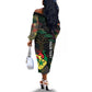 Personalized Senegal Off The Shoulder Long Sleeve Dress Heart Baobab Art Grunge Style