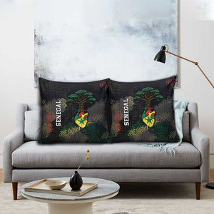 Senegal Pillow Cover Heart Baobab Art Grunge Style