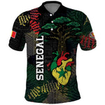 Personalized Senegal Polo Shirt Heart Baobab Art Grunge Style