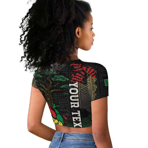 Personalized Senegal Raglan Cropped T shirt Heart Baobab Art Grunge Style