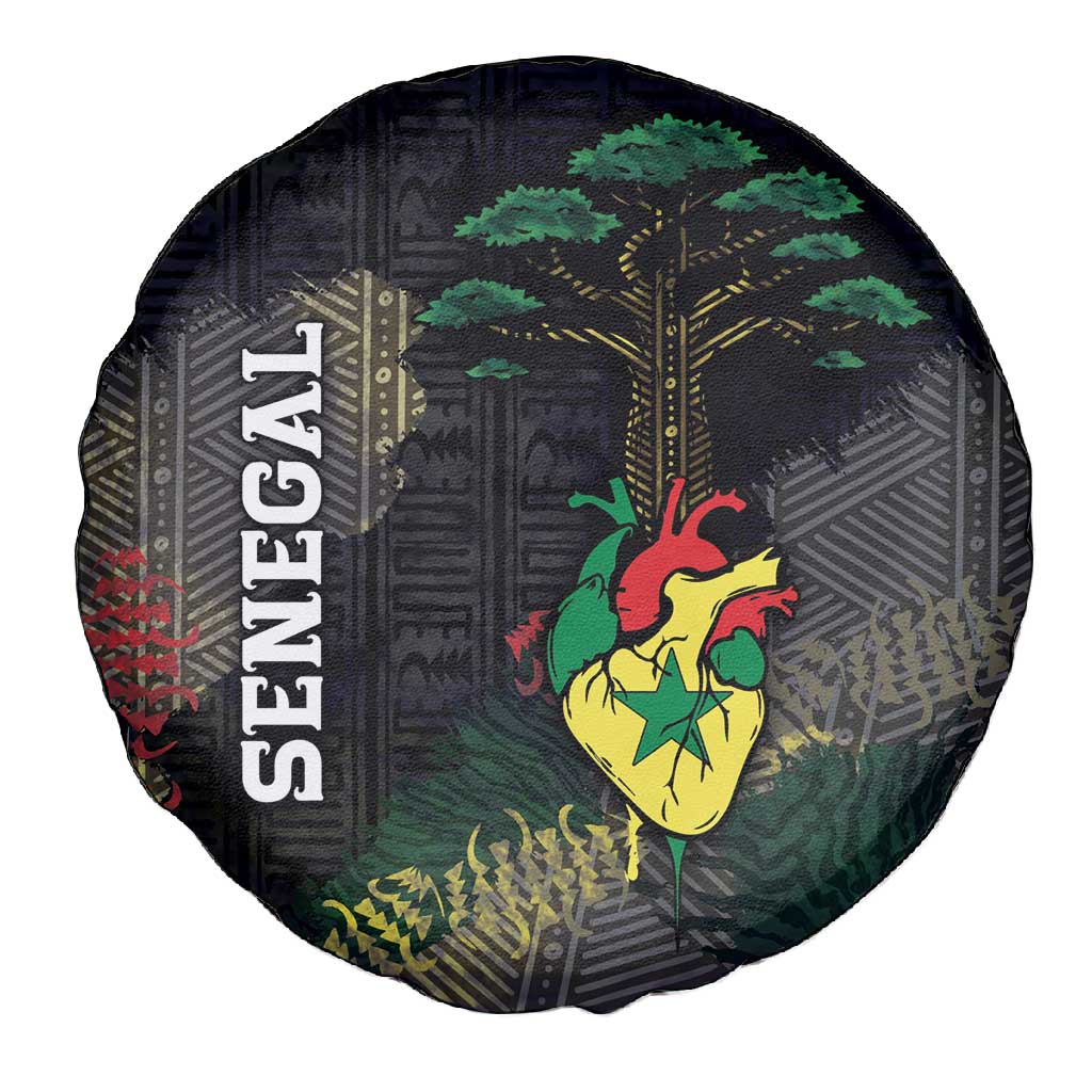 Senegal Spare Tire Cover Heart Baobab Art Grunge Style